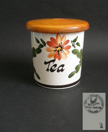 1960s TONI RAYMOND HANPAINTED TEA STORAGE JAR