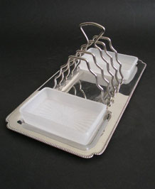 OLD HALL FIRTH STAYBRITE TOAST RACK AND CONSERVE DISH