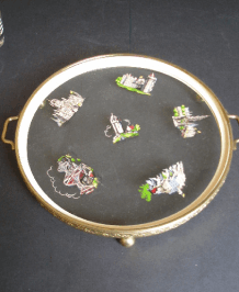 VINTAGE GLASS EDIBURGH SCENES COCKTAIL TRAY
