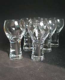 CAITHNESS GLASS CANISBAY CLEAR GOBLETS (x6) DESIGNED BY COLIN TERRIS