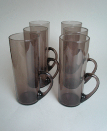 1960s CAITHNESS TANKARDS (no. 4004) IN PEAT DESIGNED BY DOMHNALL OBROIN (x6)
