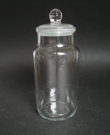      VINTAGE RAVENHEAD GLASS KNOB-STOPPER SWEET / STORAGE JAR