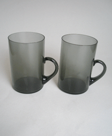 1960s CAITHNESS TANKARDS (no. 4004) IN SOOT DESIGNED BY DOMHNALL OBROIN (x2)