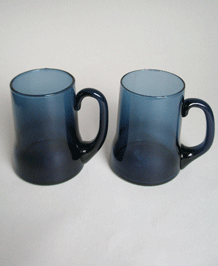 1960s CAITHNESS TANKARDS (no. 4041) IN LOCH BLUE DESIGNED BY CHARLES ORR (x2)       