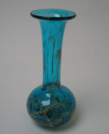     MDINA TURQOUISE BLUE CRYSTAL VASE SIGNED AND LABELLED