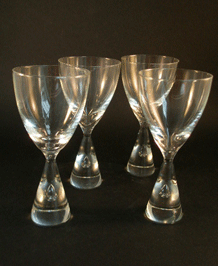      HOLMEGAARD PRINCESS WHITE WINE GLASSES DESIGNED DY BENT SEVERIN X 4