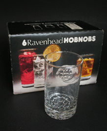                        VINTAGE RAVENHEAD HOBNOBS GLASSES X6 IN ORIGINAL BOX