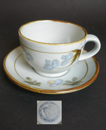                       HIGHLAND STONEWARE LOCHINVER BREAKFAST CUP AND SAUCER DESIGNED BY LINDA MACLEOD