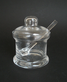        DARTINGTON GLASS MARMALADE OR HONEY POT (FT123) DESIGNED BY FRANK THROWER IN 1971 