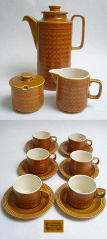              HORNSEA SAFFRON COFFEE SET DESIGNED BY JOHN CLAPPISON