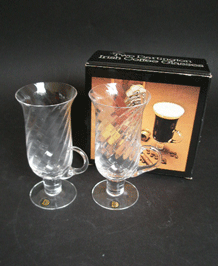 DARTINGTON RIPPLE IRISH  WHISKEY COFFEE GLASSES (FT 83) IN ORIGINAL BOX