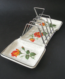1950s MIDWINTER ROSE MARIE TOAST RACK AND JAM DISH