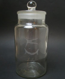           VINTAGE RAVENHEAD GLASS KNOB-STOPPER SWEET / STORAGE JAR