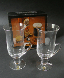                          TWO DARTINGTON IRISH COFFEE GLASSES IN ORIGINAL BOX DESIGNED BY FRANK THROWER